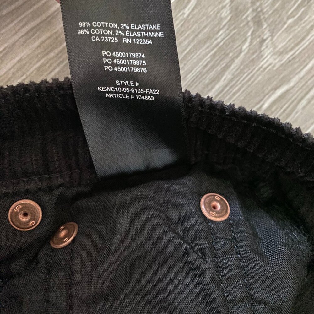 Denim Forum Arlo High Rise Straight Black Corduroy Jeans - Picture 7 of 9